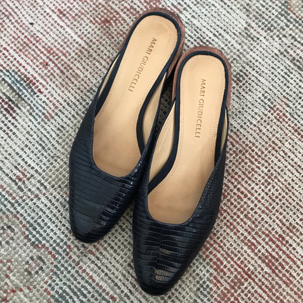 Mari Giudicelli lizard skin mules